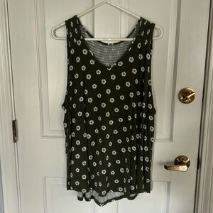 Market & Spruce Smocked Yoke Knit Tank. Size 2X